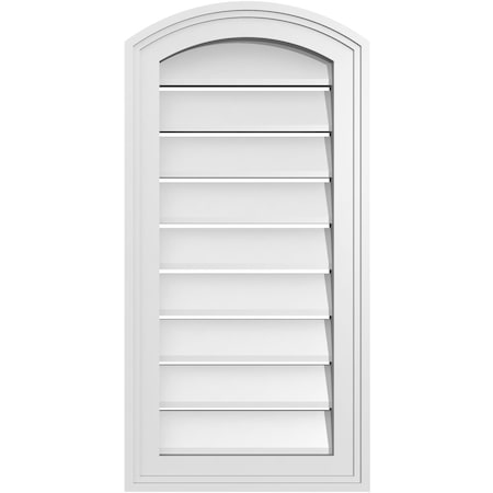 Ekena Millwork Arch Top Surface Mount PVC Gable Vent: Non-Functional, w/2"W x 1-1/2"P Brickmould Frame, 14"W x 26"H GVPAR14X2602SN